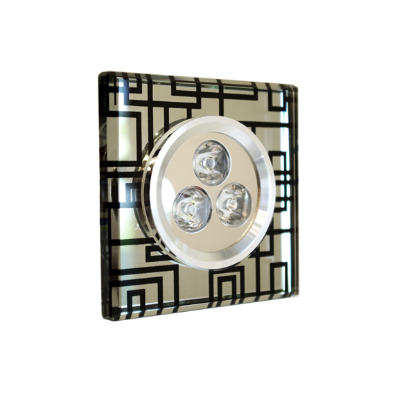 Вбудований світильник ARTTOK Q 08-13 R-50 LED 3*1W grid BLACK **fo