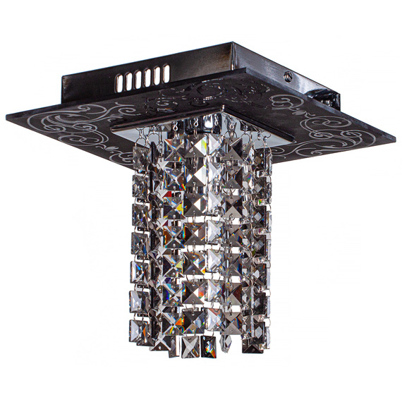 Люстра стельова ARTTOK C 3458/1H-N CH+CL+SBK square crystal **fo **S