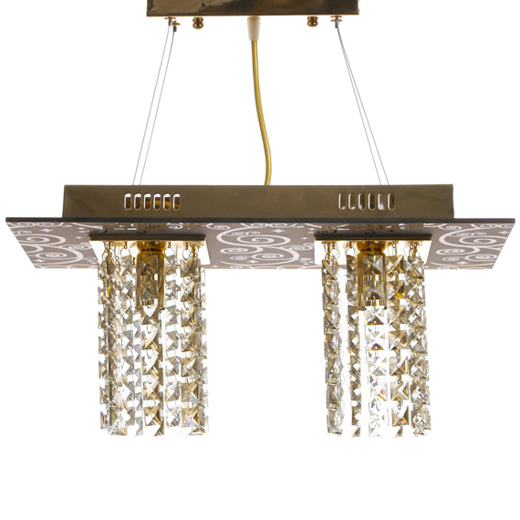 Люстра підвісна ARTTOK C 3458/2P-N FGD+CL+GC square crystal **fo