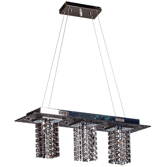 Люстра підвісна ARTTOK C 3458/3P-N CH+SBK+CL square crystal **fo