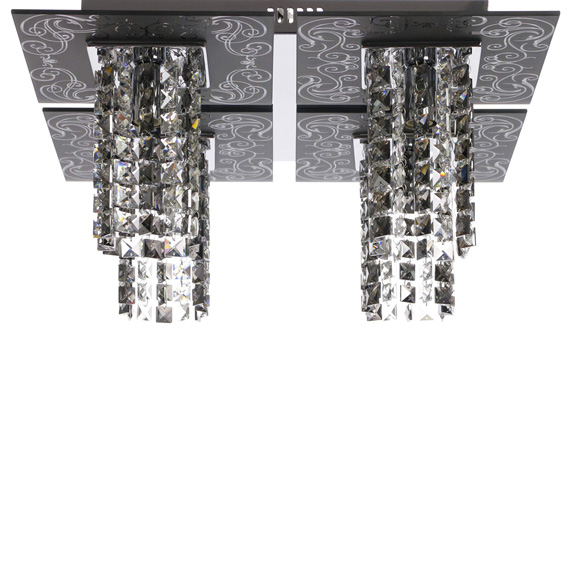 Люстра стельова ARTTOK C 3458/4H-N CH+CL+SBK square crystal **fo