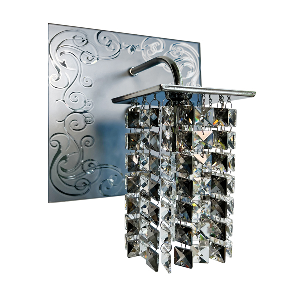 Бра ARTTOK C 3458/1W-N CH+SBK+CL square crystal **fo