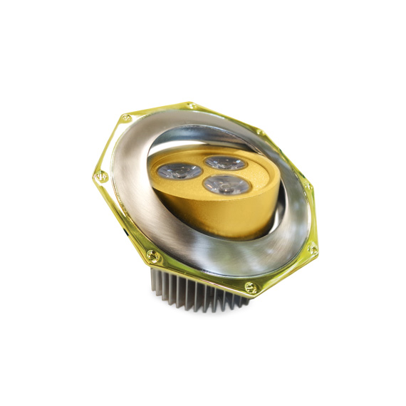 Вбудований світильник ARTTOK MQ 305 MR-16 SN/GO GZ LED 3*1W TITAN + GOLD **fo