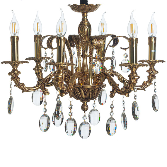 Люстра підвісна ARTTOK MD 4898/6P coffee gold+K9 d-590,h-460 **fo