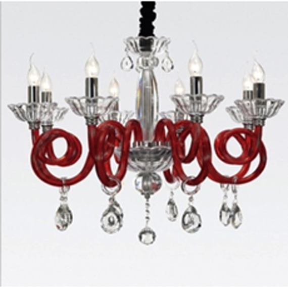 Люстра підвісна ARTTOK BL 311/8P CR+CL+RED