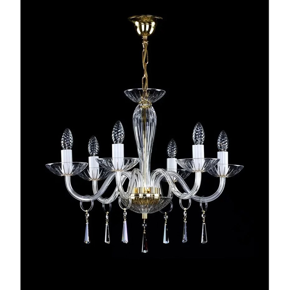 Люстра підвісна ARTGLASS Stefanie VI./6P FG/CL Swarovski Elements