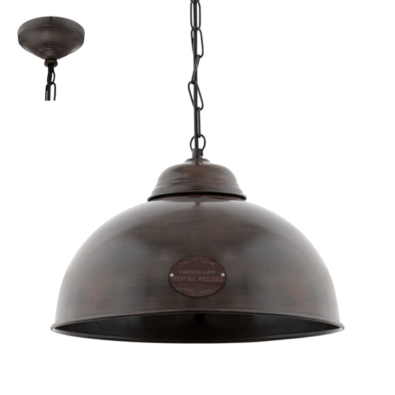 Підвісний світильник Eglo 49632 TRURO 2 VINTAGE HL/1 E27 D-365 BRAUN