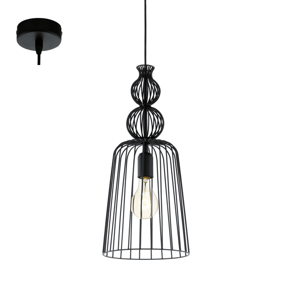 Підвісний світильник Eglo 49497 CARTERHAM VINTAGE HL/1 E27 SCHWARZ