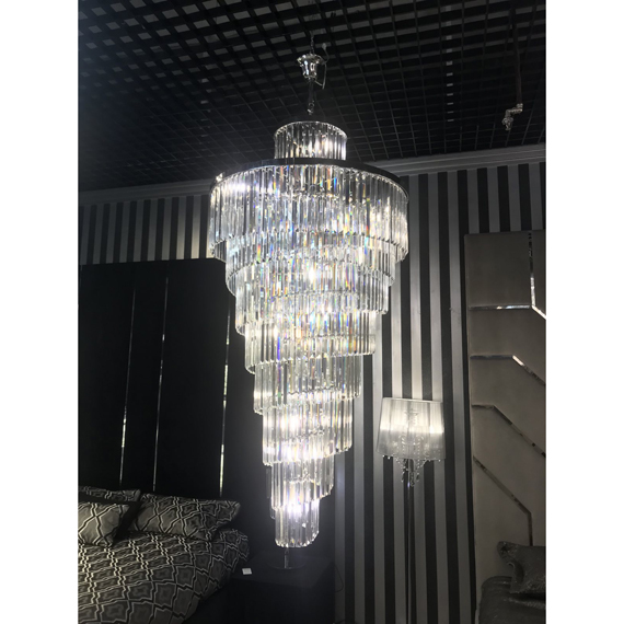 Люстра підвісна ARTTOK 4217/900*H2000/17P CH+CL