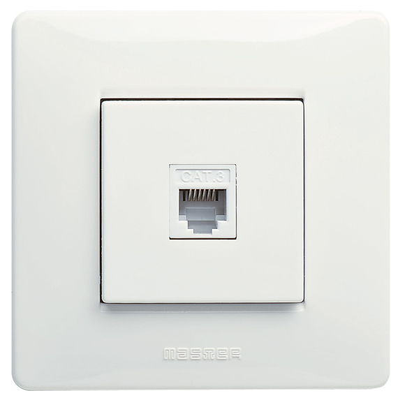 Розетка телефонна RJ 12 Cat 3e Master Mixmo - білий M21215