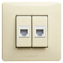 Розетка телефонна подвійна RJ 12 Cat 3e Master Mixmo - беж. M22215.2